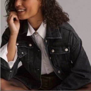 Anthropologie Pilcro Longline Denim Trucker Jacket Size XS Fits like a M!